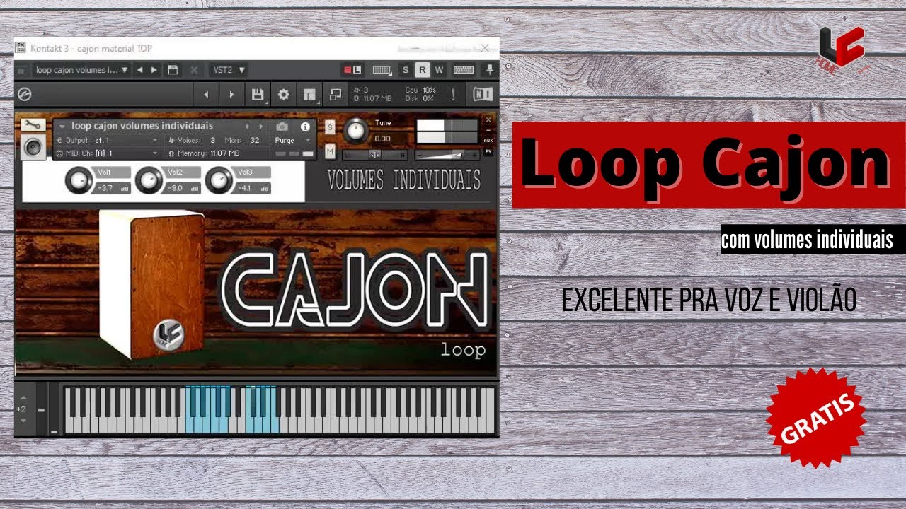 loop cajon (grátis) com volumes individuais
