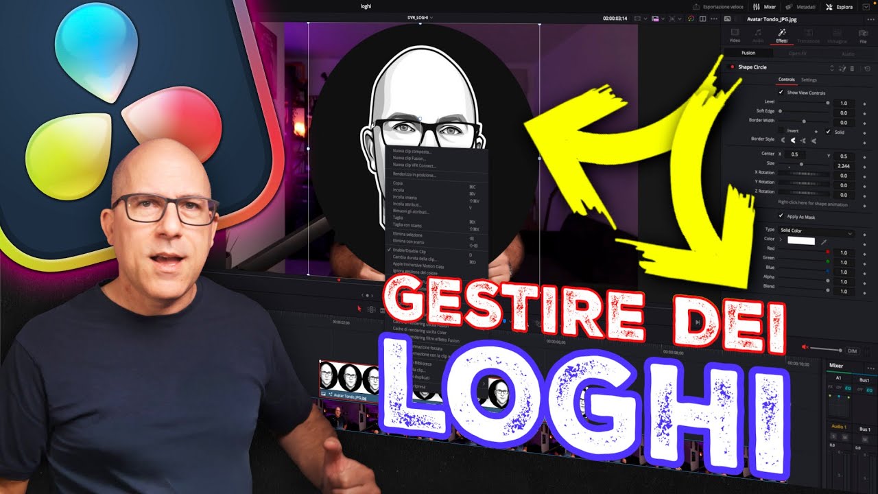 Come mettere loghi trasparenti nei tuoi video con DaVinci Resolve!