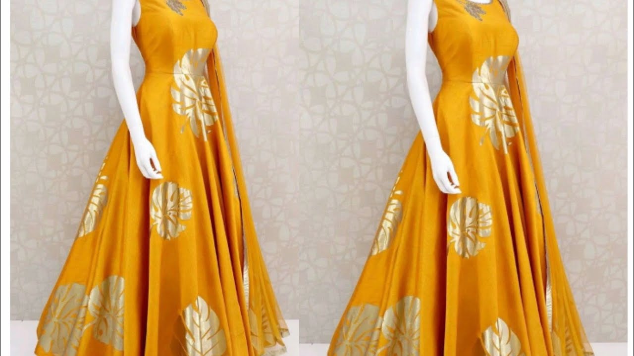 Partywear long gown cutting and stitching simple steps Reetu sharma wedding gown