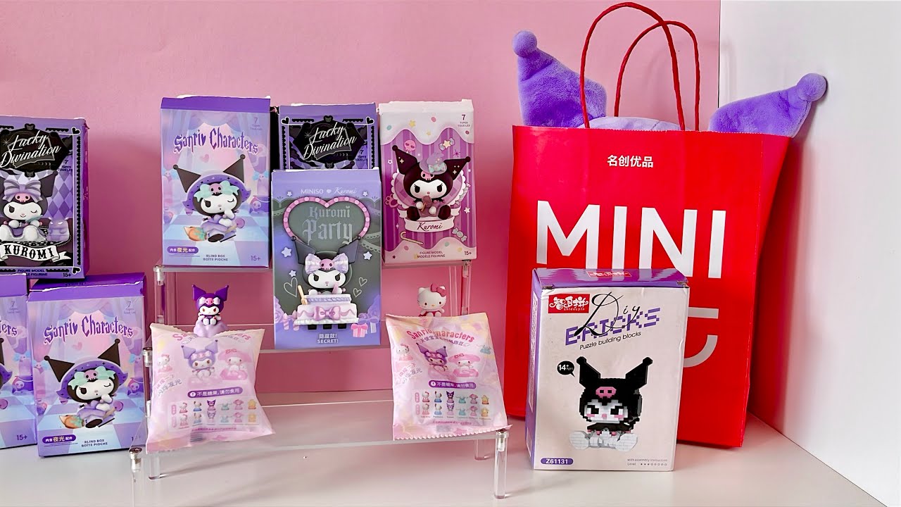 Miniso Sanrio blindbox + blindbag unboxing!! Lots of Kuromi 💜🩷