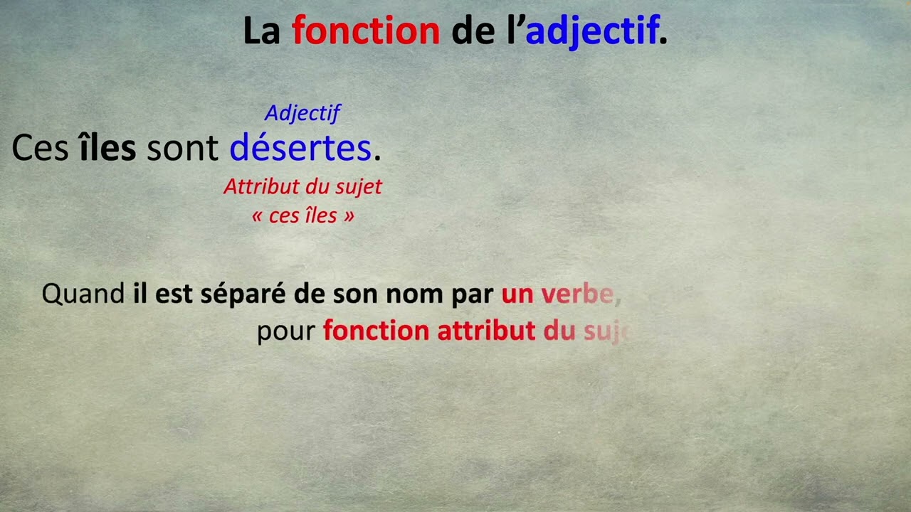 La nature des mots: les adjectifs (leçon n°2)