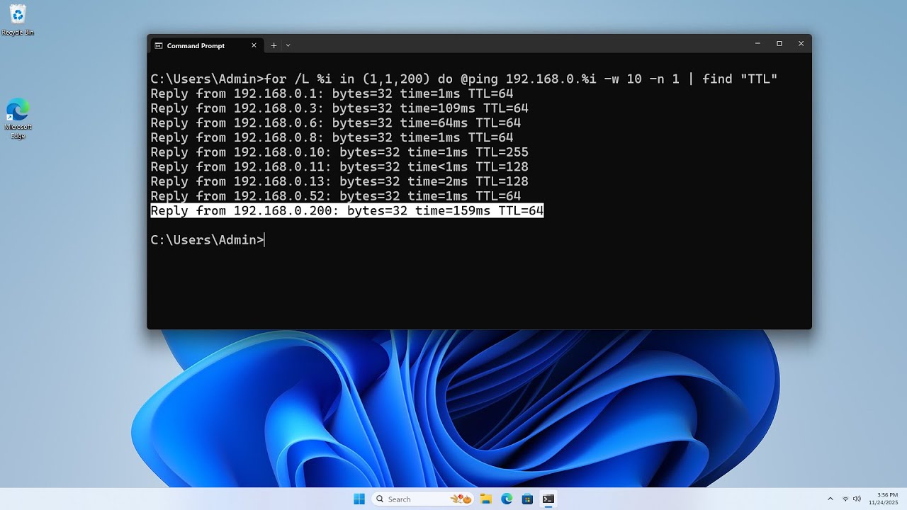 CMD PING 200 IP-АДРЕС