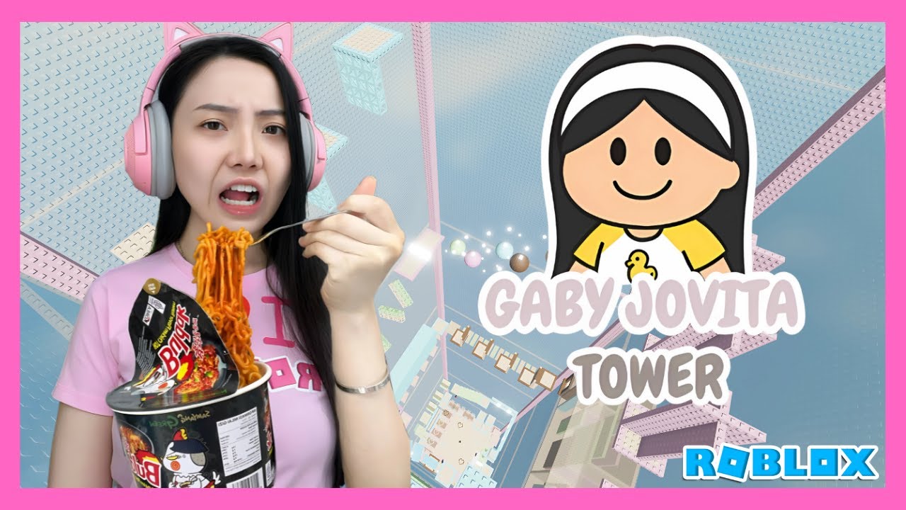 Challenge Makan Samyang Di Tower Aku !! Gaby Jovita Tower - Roblox Indonesia