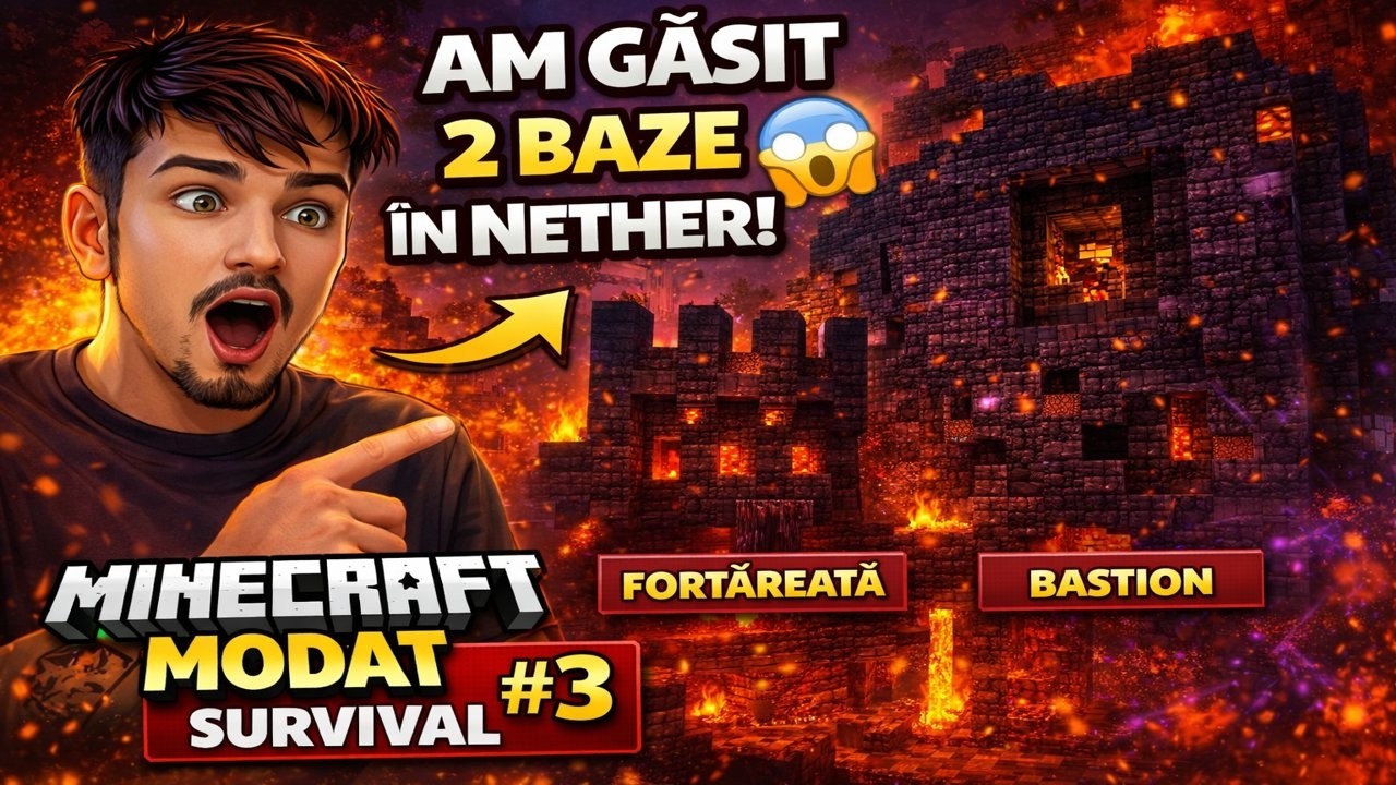 Minecraft Modat EP.3 – Am găsit 2 baze în Nether! 😱🔥