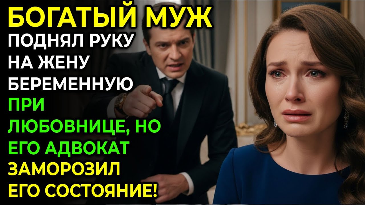 Богатый муж поднял руку на беременную жену при любовнице — но адвокат заморозил его состояние!