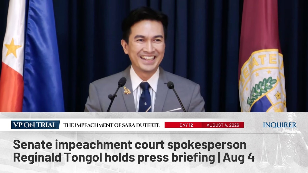 LIVE: Senate impeachment court spokesperson Reginald Tongol holds press briefing | Aug 4