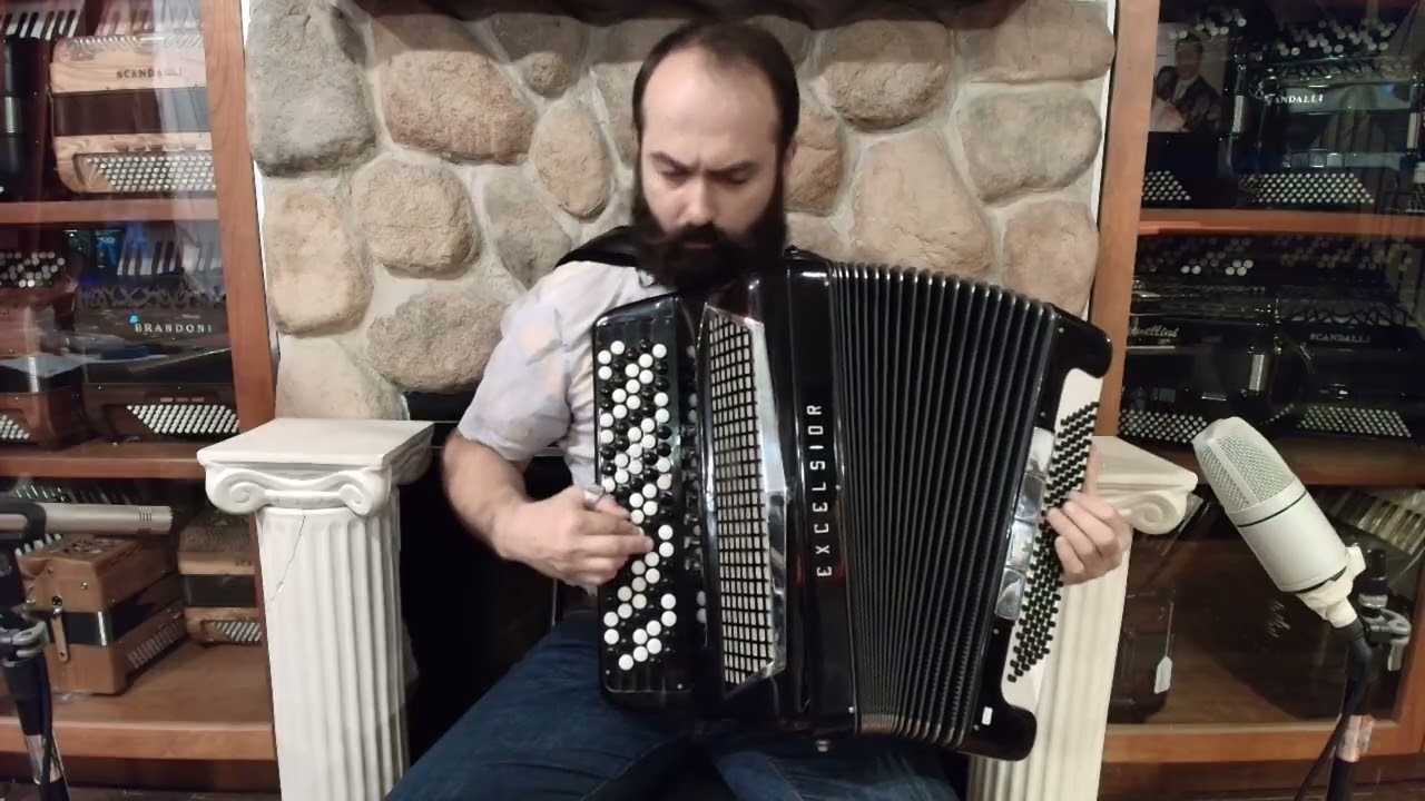 7681 - Black Excelsior Mod.610 Chromatic Button Accordion C Sys LMMM 97 120 $2999