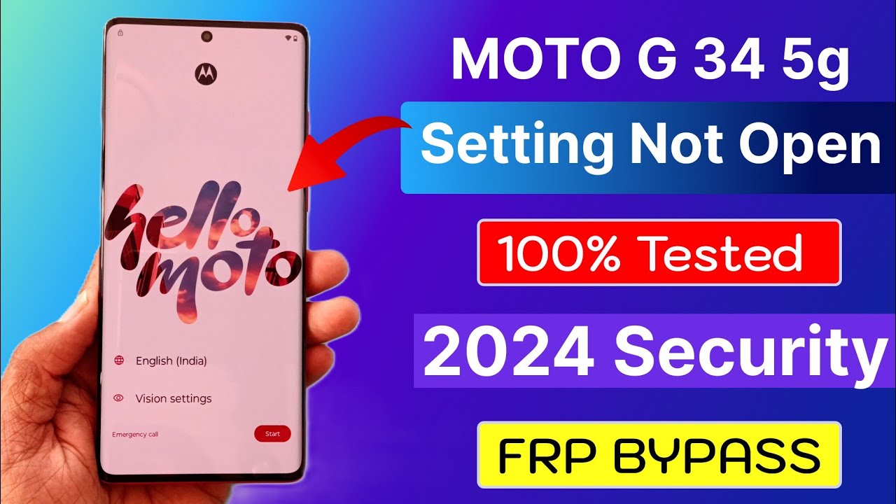 Moto G34 5G Android 14 (Setting Not Open) Frp Bypass 2024-Security Without Pc