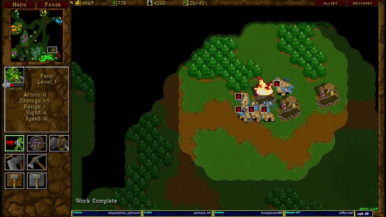 Warcraft 2 classic Garden of War 4v4
