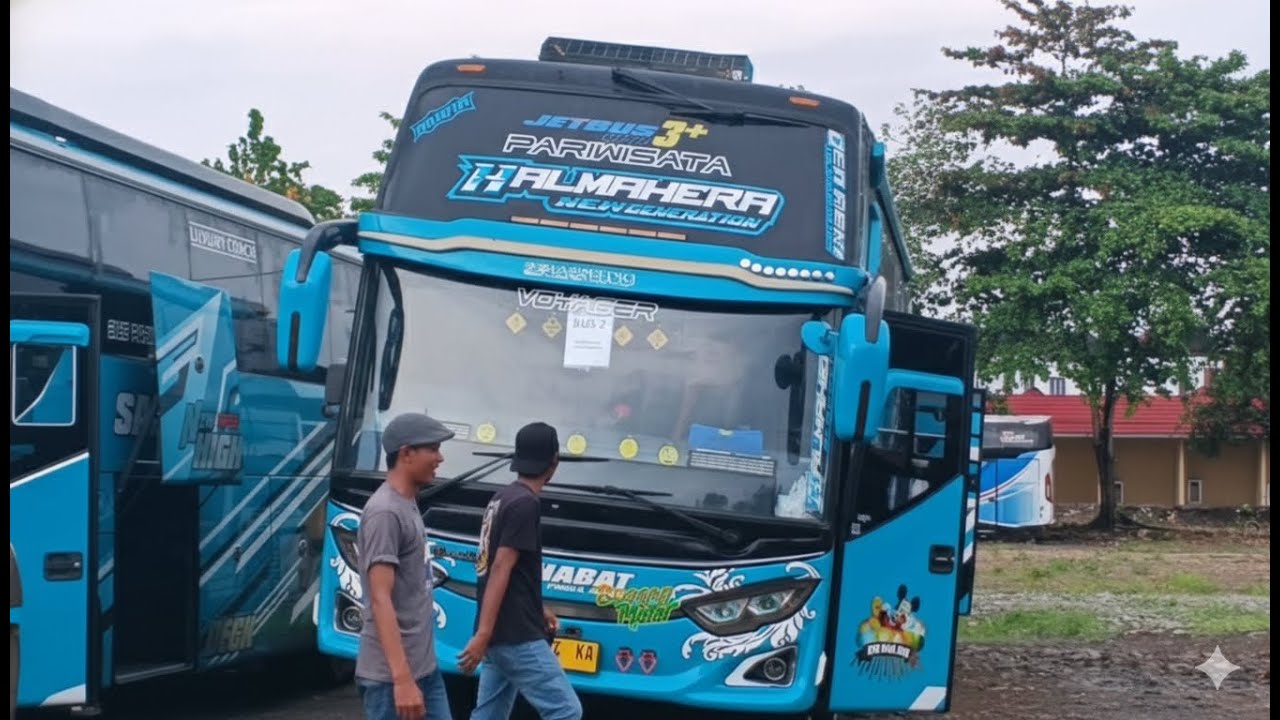 AUTO GOYANG‼️ HALMAHERA BERSAMA 3UNIT BUS SAHABAT TRANS BASURI 12 NOT DI PANTAI PANGANDARAN