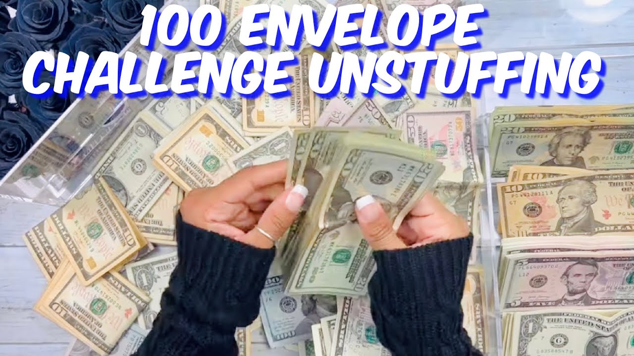 100 ENVELOPE SAVINGS CHALLENGE UNSTUFFING PART 1 | CASH STUFFING | BUDGETING | MONEY COUNT