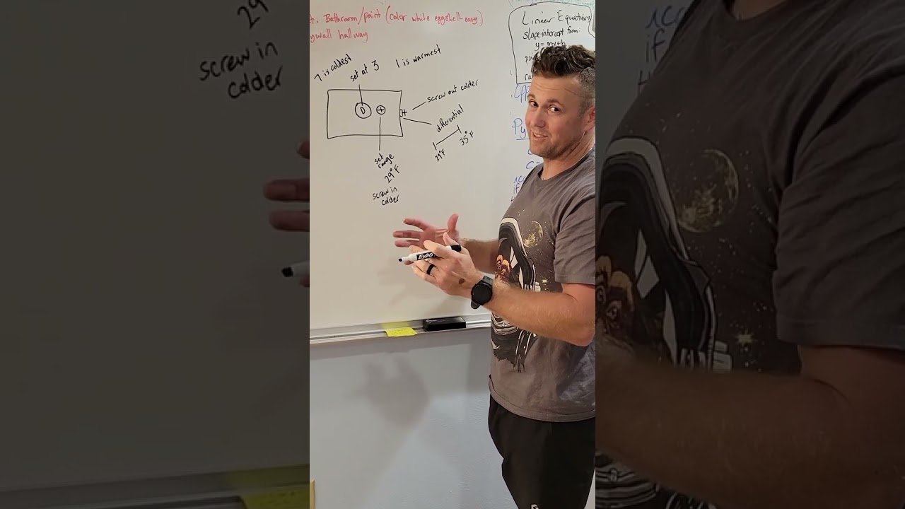 How to adjust the set range and differential on a refrigerator thermostat.