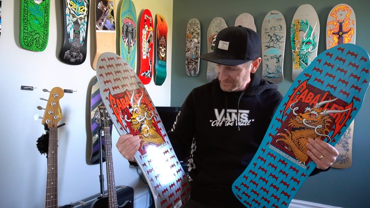 Powell Peralta Steve Caballero 'Street', 'Bats & Bones' Skateboard Decks - Blue 2018 and Silver 2019