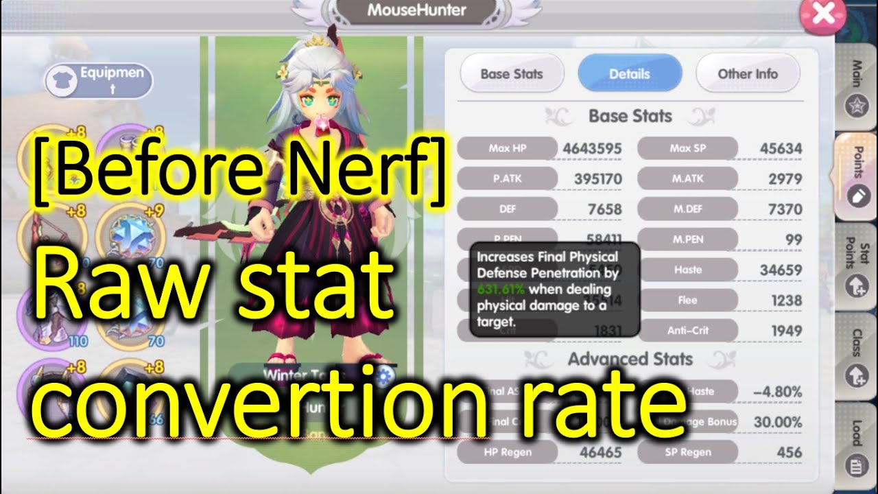 [ROX新世代的誕生] Wind Hawk | Raw Stat Conversion Rate Nerf [Before] | Mouseplay