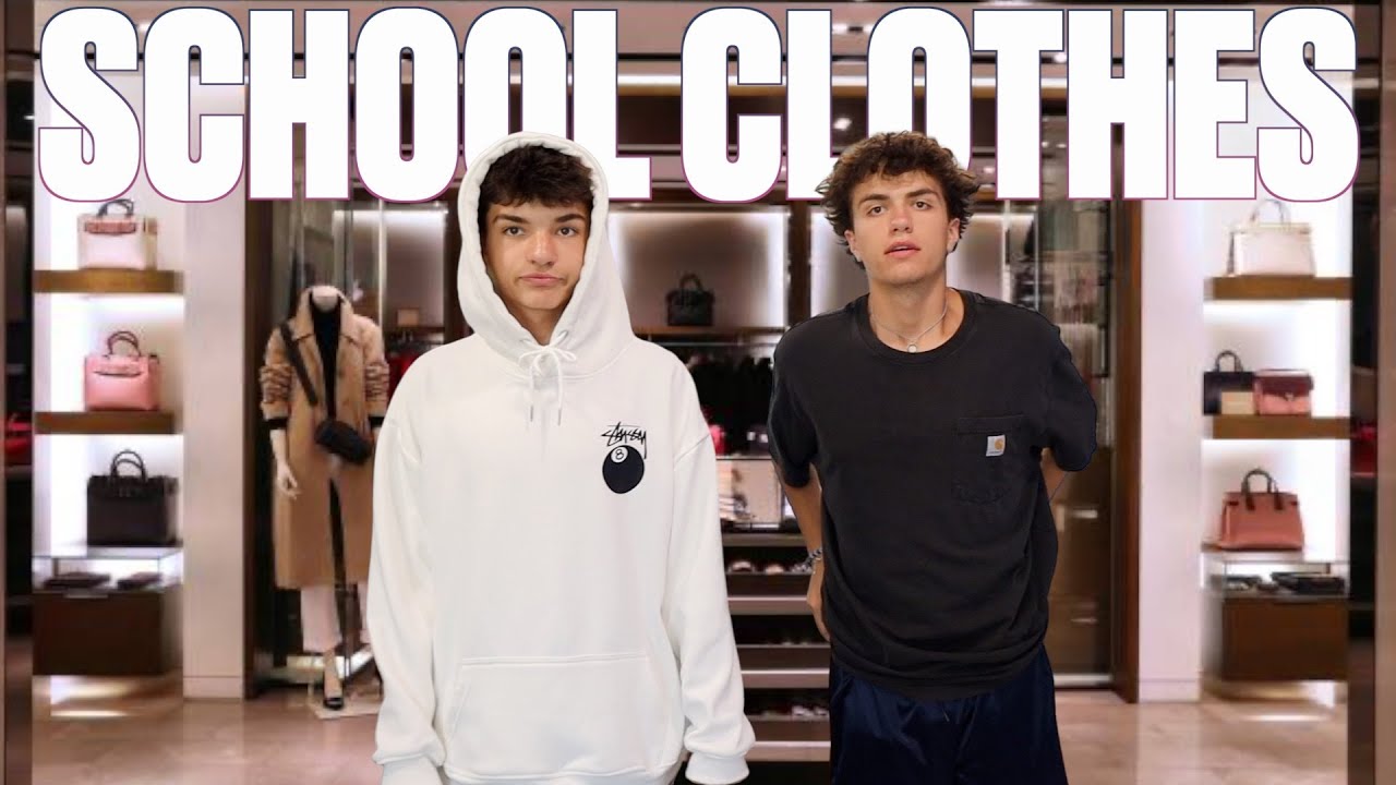 HIGH SCHOOL BOYS BACK TO SCHOOL CLOTHING HAUL | BROTHERS GO BACK TO SCHOOL CLOTHES SHOPPING
