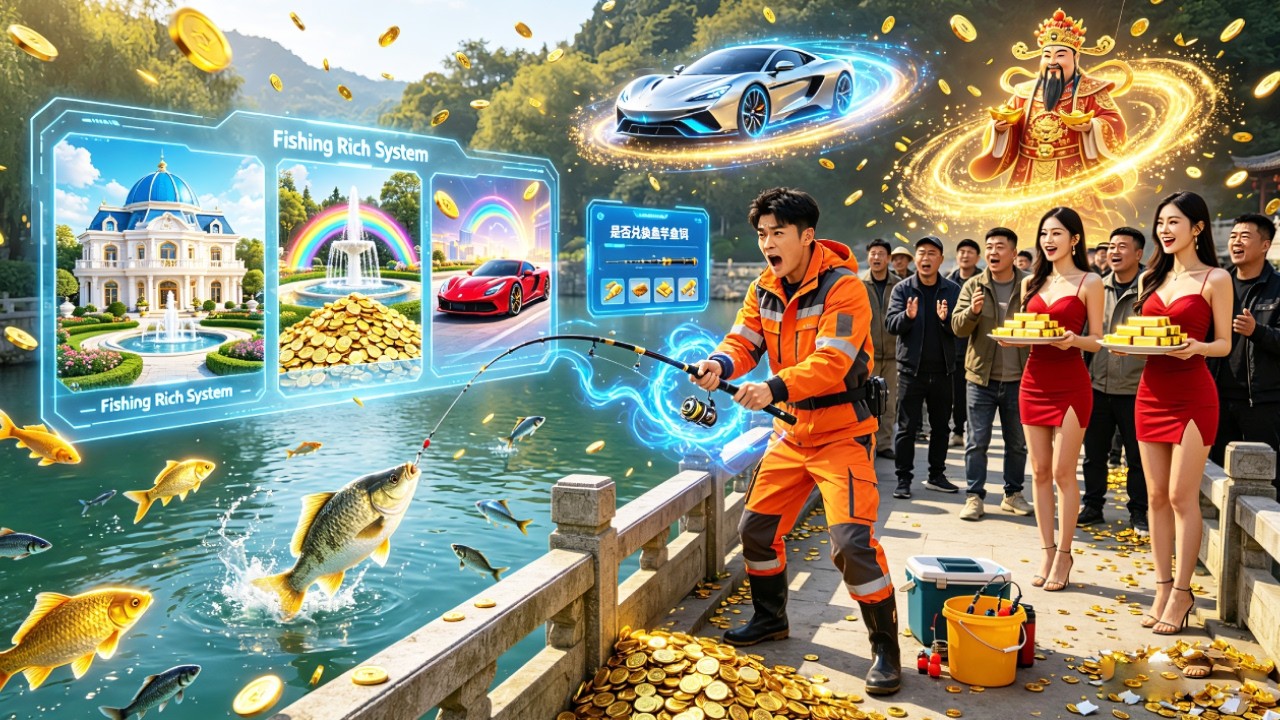 A Penniless Beggar Triggers the Fishing Fortune System and Becomes a Billionaire Through Fishing!