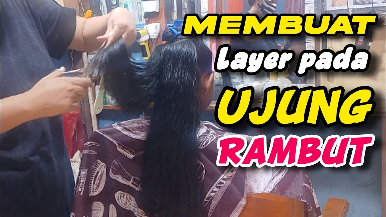 Membuat layer pada ujung rambut panjang 