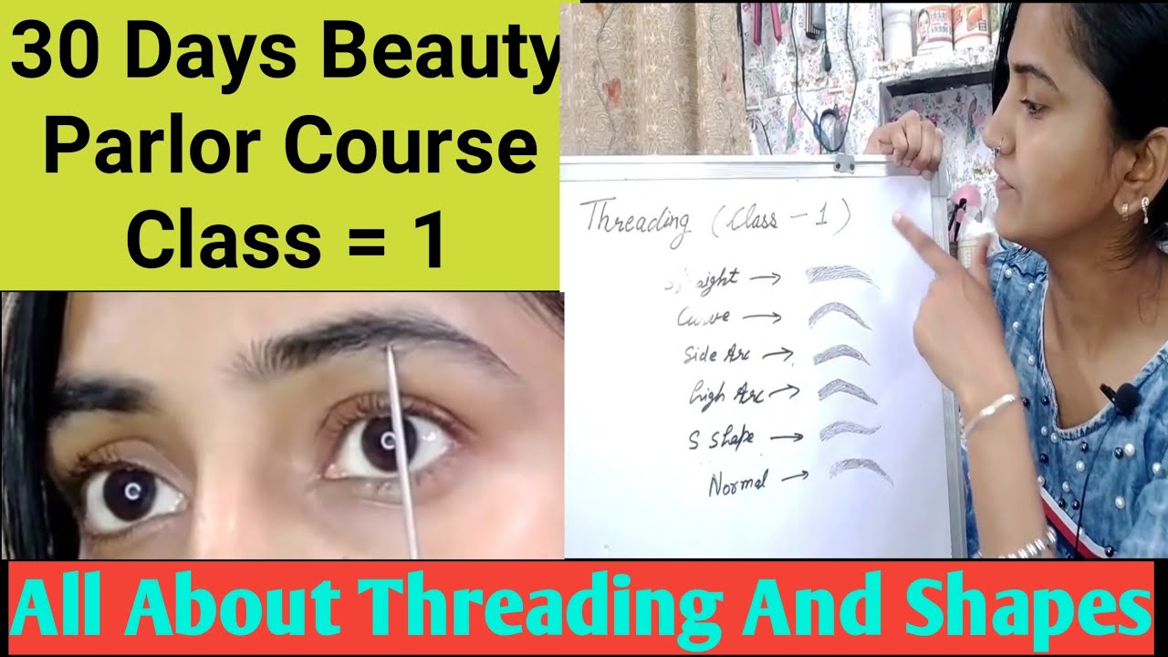Beauty Parlour Course Class 1 l Threading Eyebrows Shapes , Hold Thread And How to Use thread