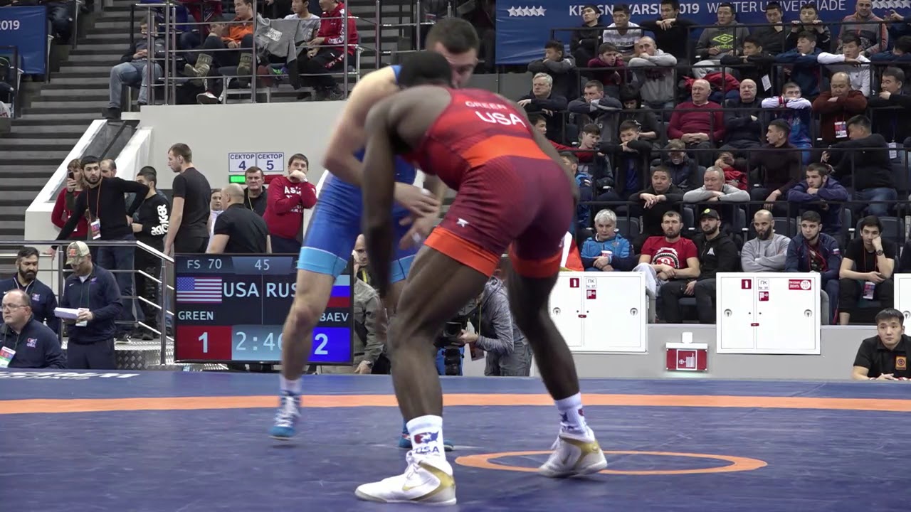 1/4 FS - 70 kg: J. GREEN (USA) v. D. BAEV (RUS)