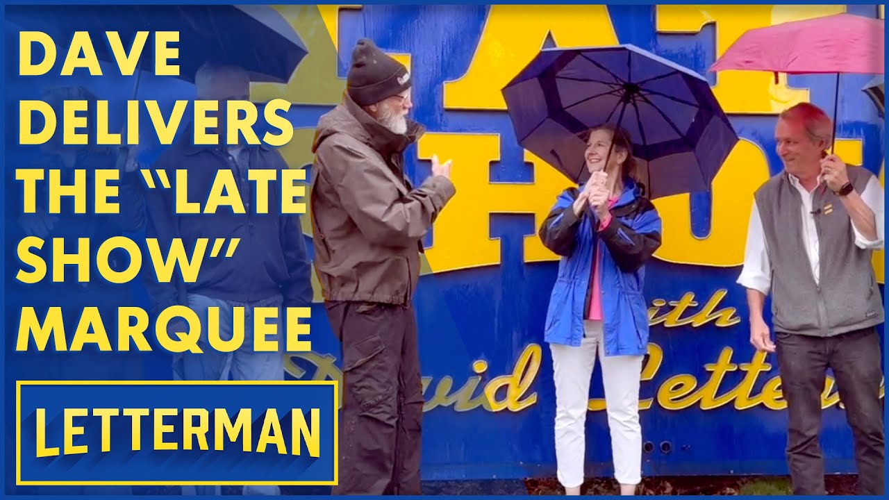 Дэйв доставляет вывеску «Late Show» | Леттерман