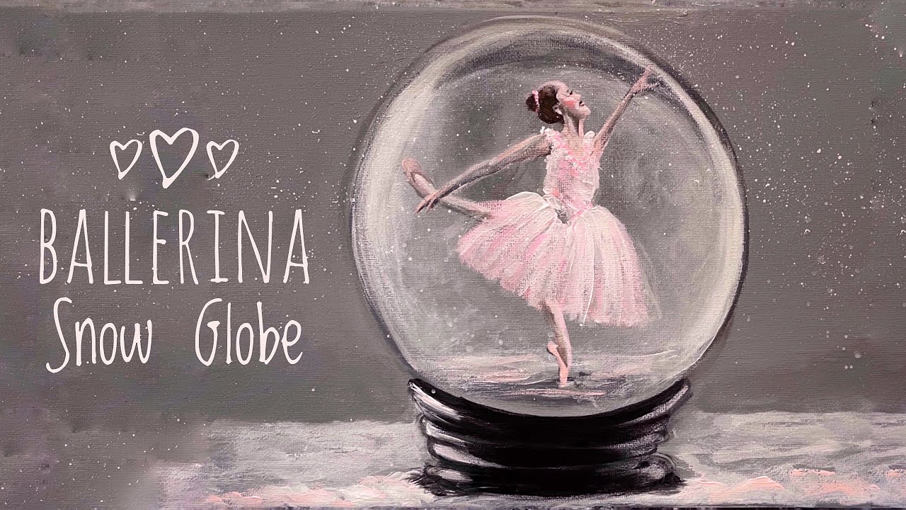 How To Paint BALLERINA SNOW GLOBE | Acrylic step by step painting tutorial