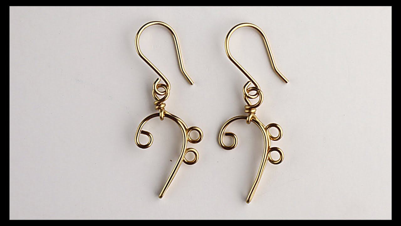 DIY Wire Bass Clef Earrings Tutorial