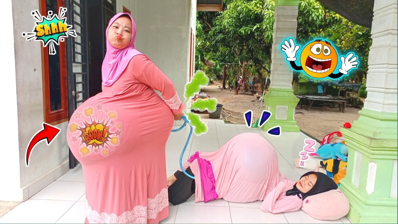 Drama lucu,,!! Gara gara di tiup pakai selang perut jadi membesar