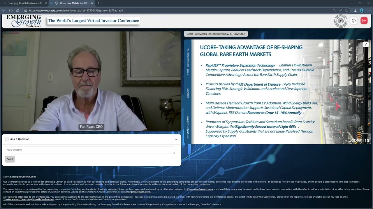 Ucore Rare Metals, Inc. (OTCQX: UURAF) (TSXV: UCU)