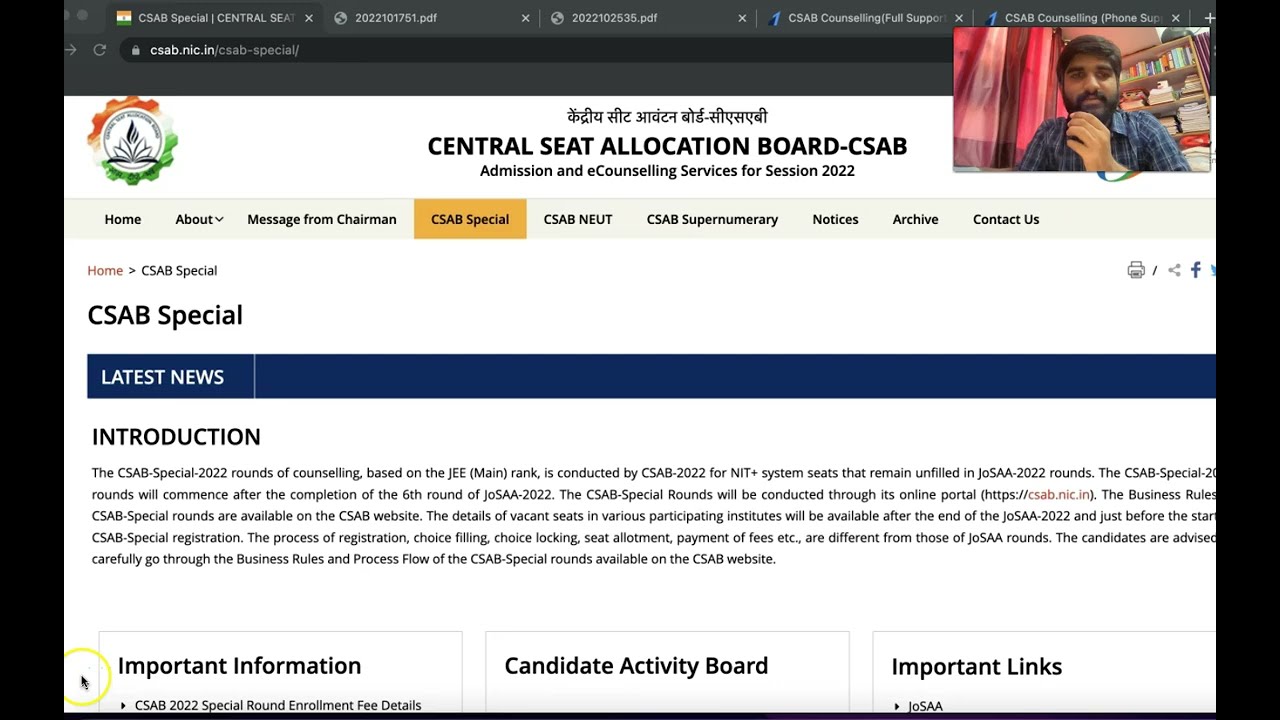 CSAB Vacant Seat Release🤔 | CSAB Counselling 2022 Fees #csabcounselling