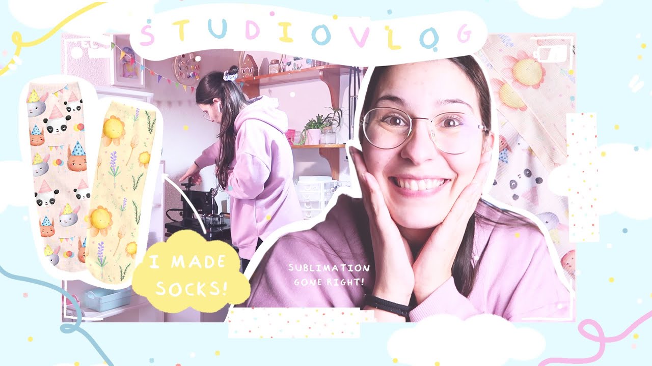 Making SOCKS! ⭐/ SUBLIMATION gone RIGHT! / Trying new products for my shop / ART STUDIO VLOG