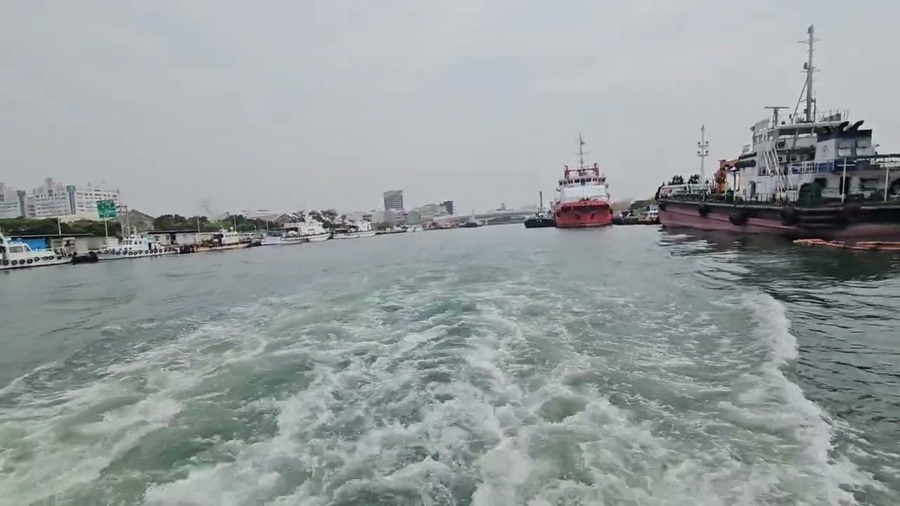Ferry Crossing from Kaohsiung Qianzhen  to Zhong Zhou, Qijin . Teacher's sabbatical day 178.