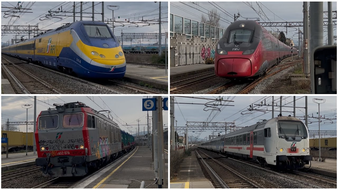 Treni FRECCIAROSSA, ITALO, REGIONALI,MERCI + TRENO DIAGNOSTICO a Firenze Castello.