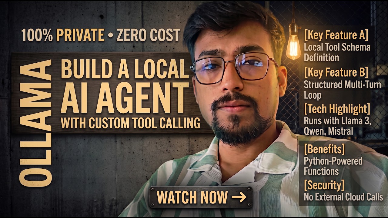 Build a 100% Local Tool-Calling AI Agent with Python & Ollama (No API Keys)