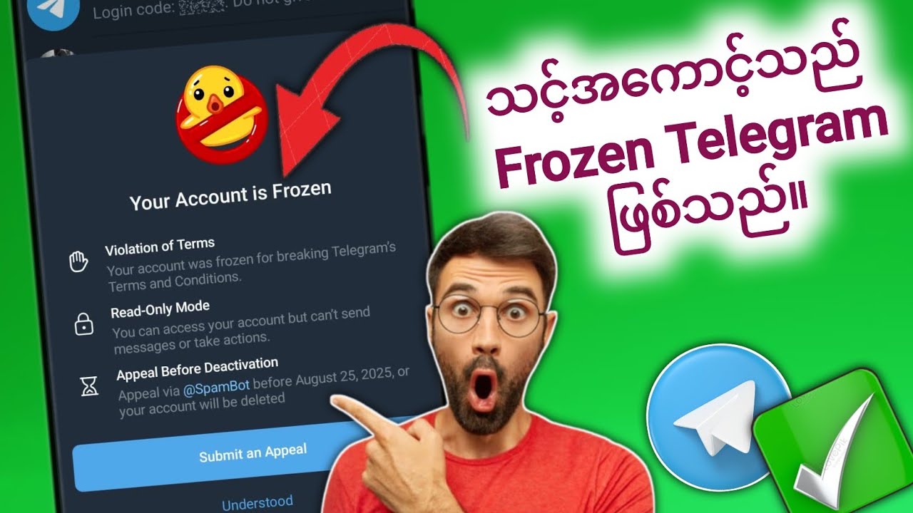 Telegram ပြဿနာ သင့်အကောင့် Frozen |  Telegram အကောင့် Frozen Problem 2025 ကို ဘယ်လိုဖြေရှင်းမလဲ။