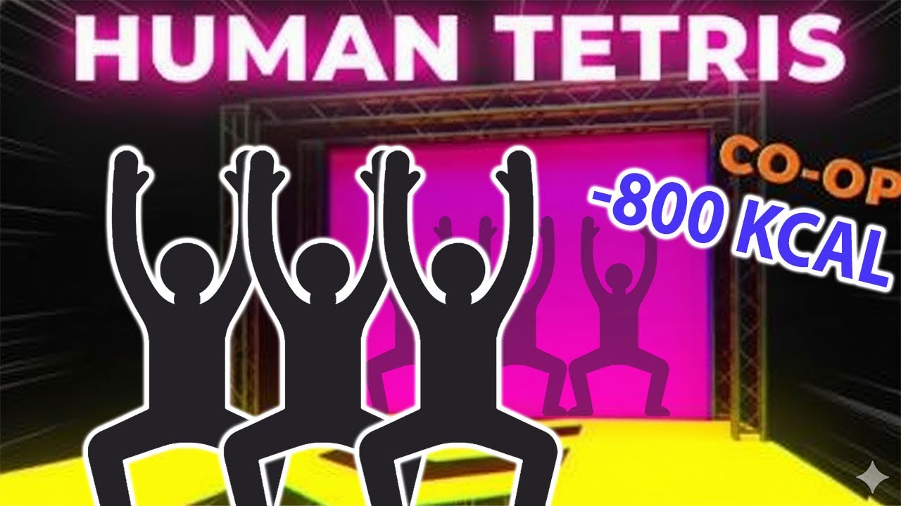 HUMAN TETRIS × 3 Players -800 KCAL | Interactive Warm Up | CO-OPImmersive