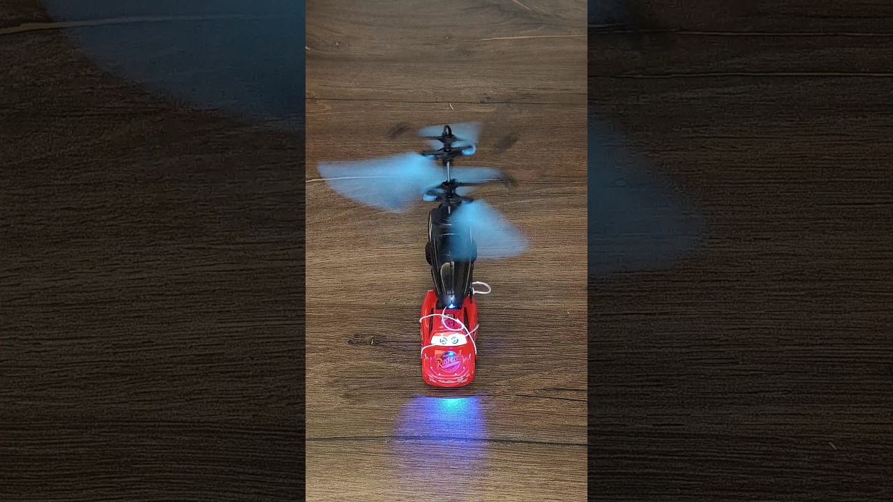 Will Lightning McQueen fly with RC Helicopter? #shorts #lightningmcqueen #mcqueen