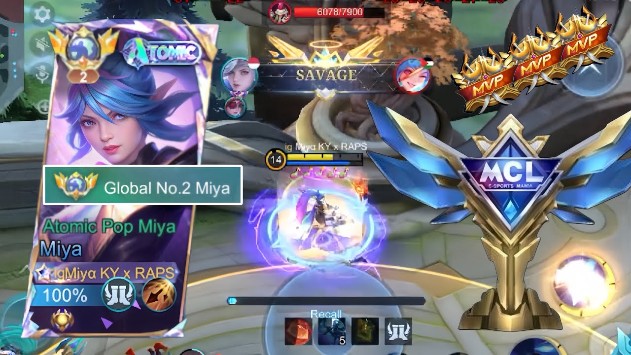 SAVAGE MIYA DI FINAL MCL + FULL MVP🔥 | GAMEPLAY TOP GLOBAL MIYA - MOBILE LEGENDS