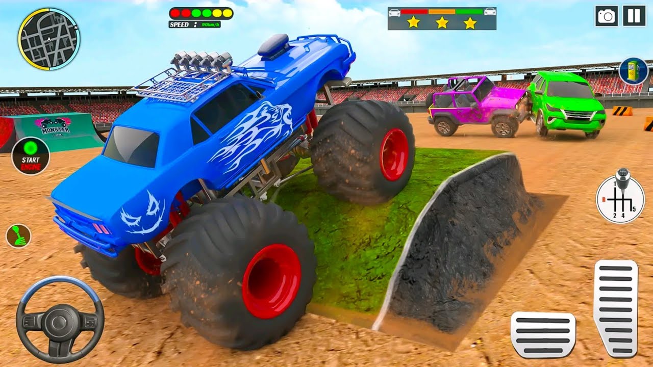 Monster Trucks Battle Demolition Derby Racing Stunt 3D Simulator - Android Gameplay