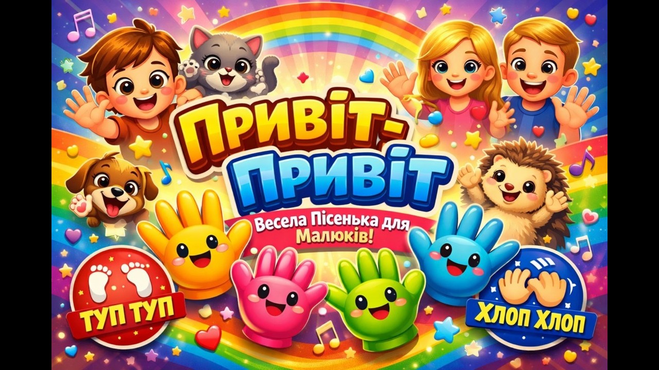 Привіт-Привіт 👋 Весела Пісенька для Малюків | Руханка з Тваринками | Дитячі Пісні Українською