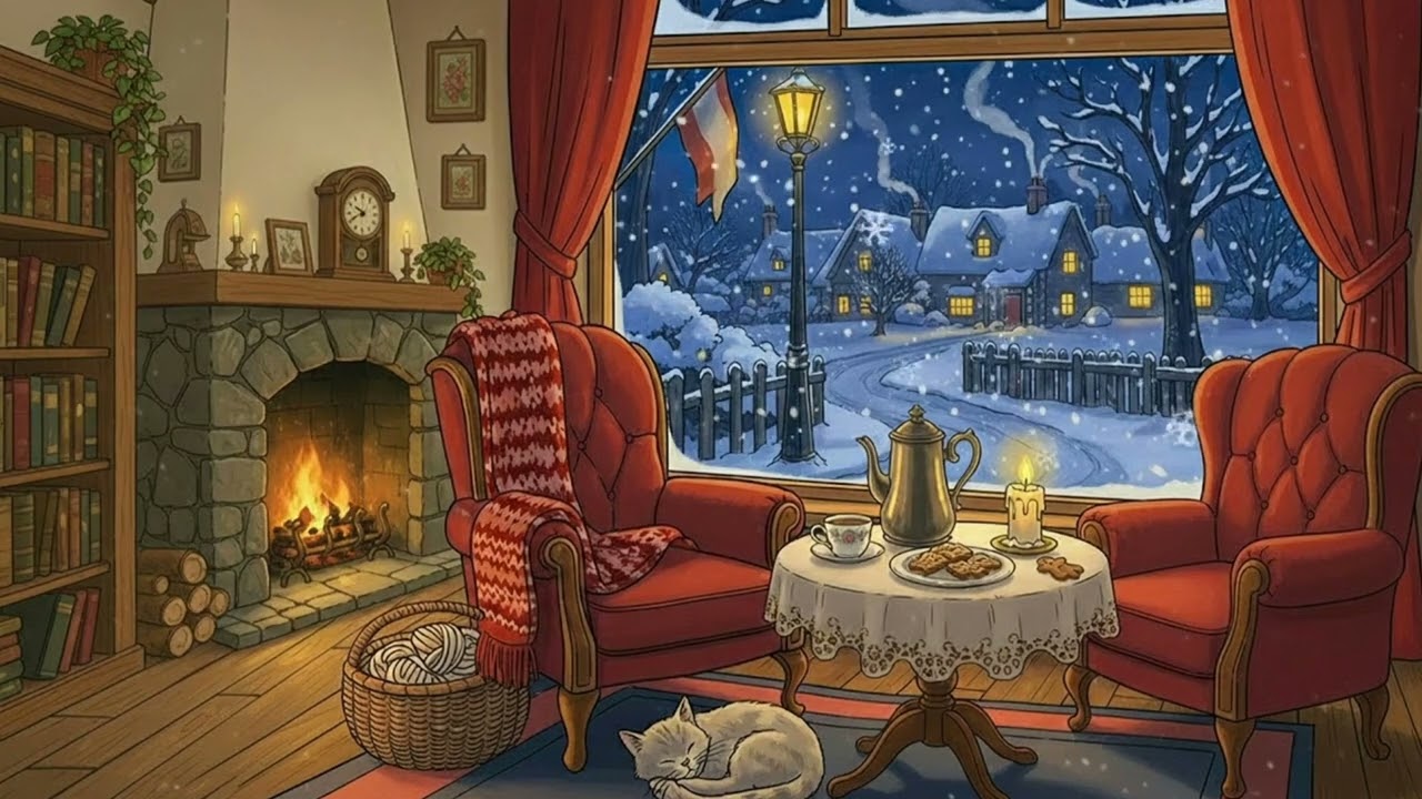 Music Playing in Another Room – 1940s Oldies Music Playing |  Another Room at Snowy Manor