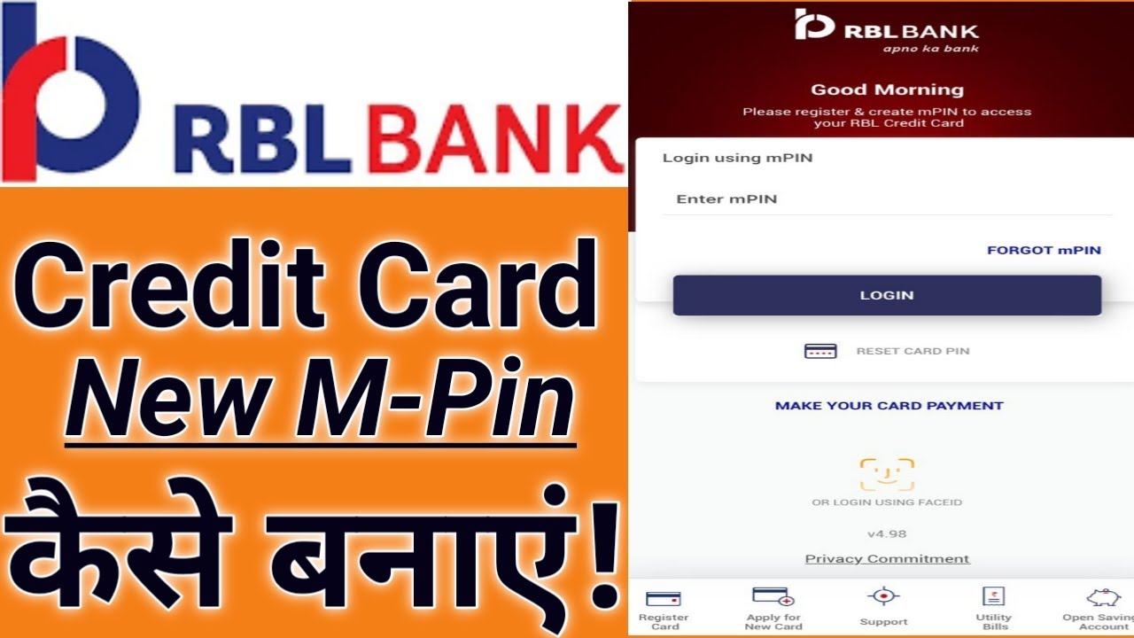 How to Create Rbl Bank Credit Card M-pin!