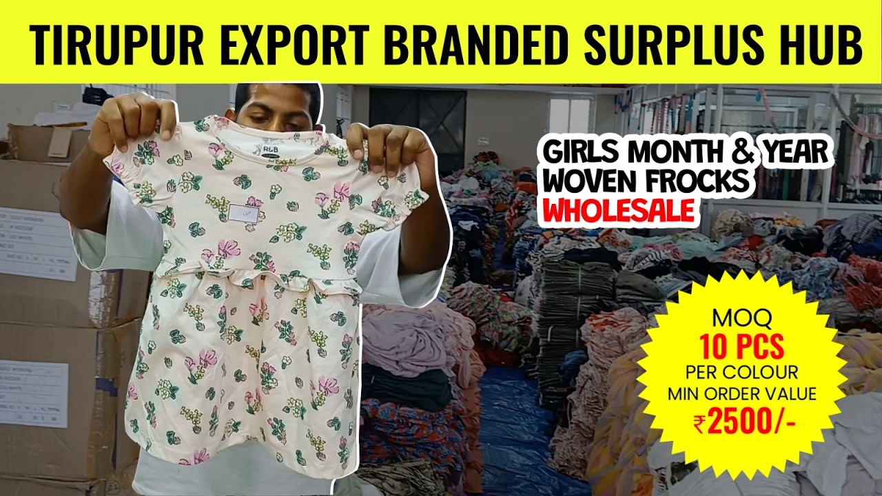 Girls Woven Frocks Wholesale | Month & Year | Tirupur Export Surplus ✨