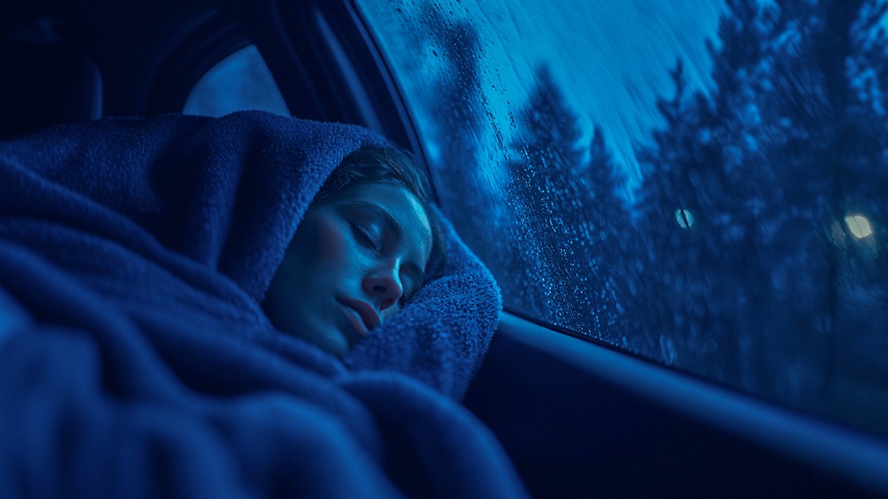 Soothing Rain Sounds for Sleep | Heavy Rain Falling on Car at Night