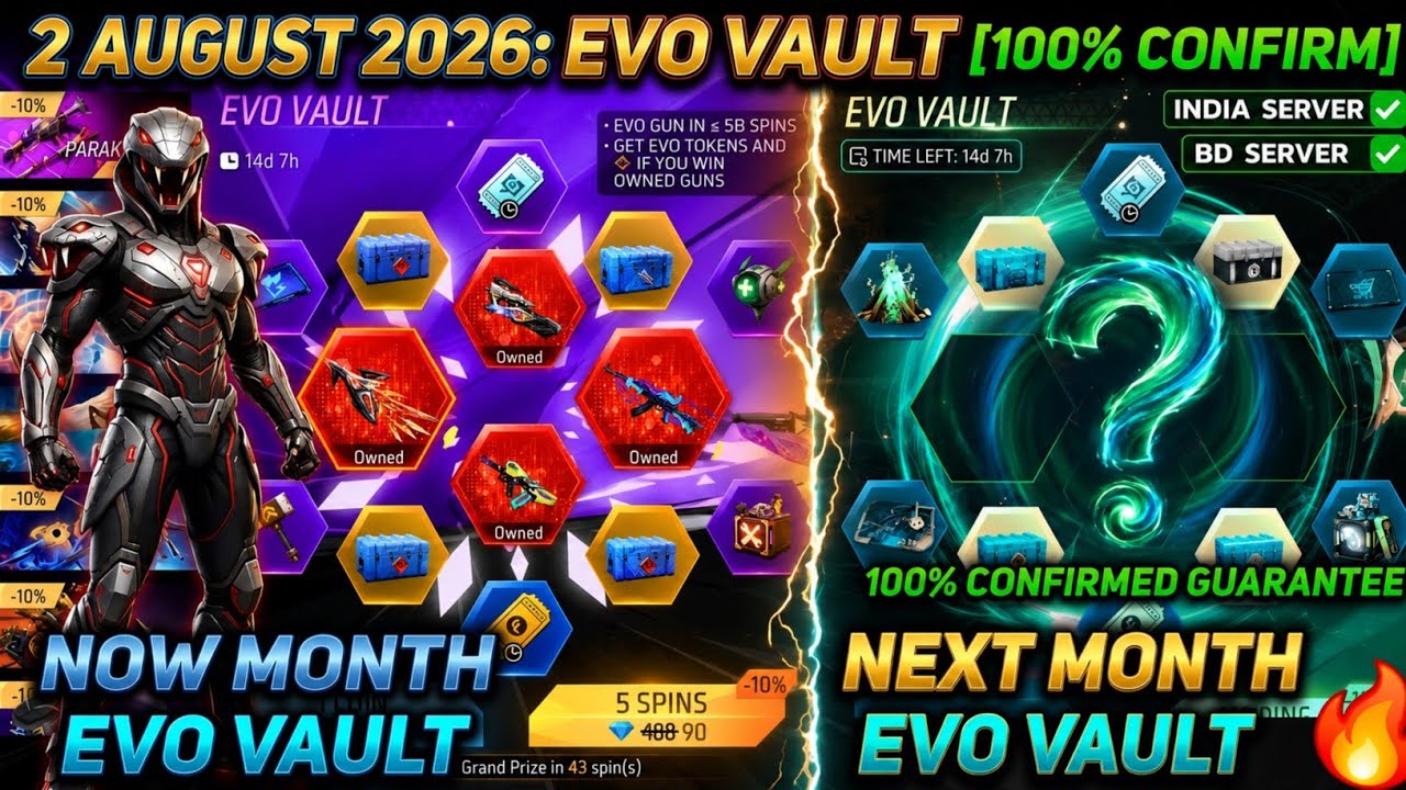 NEXT EVO VAULT KYA AYEGA| FREE FIRE 2 AUGUST 2026 EVO VAULT| KAUN SA EVO GUN AYEGA EVO VAULT AUG FF