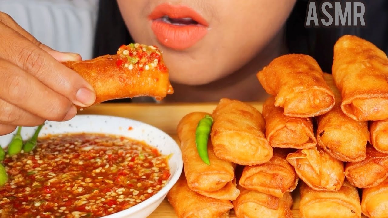 ASMR LUMPIA. COLEK SAMBAL ||MUKBANG INDONESIA #ASMR #asmrsounds #eatingsounds #lumpia