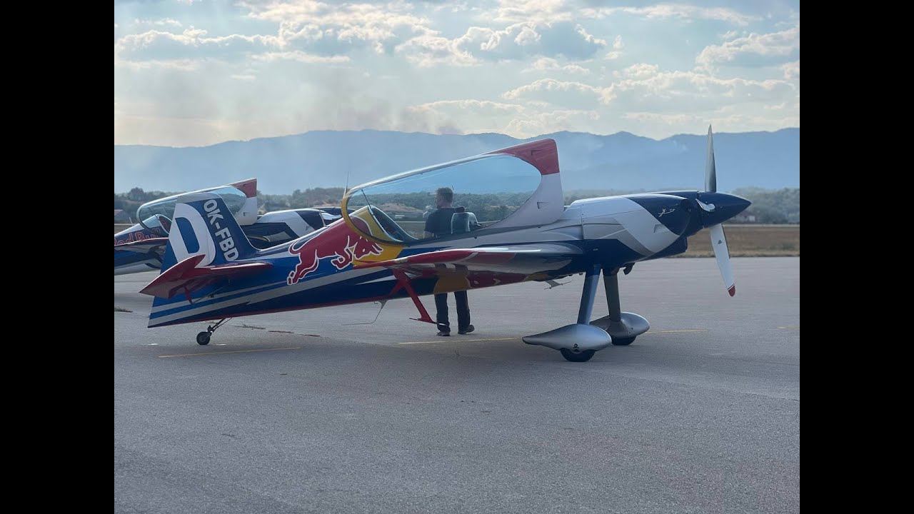 Red Bull Arriving Niksic Airport | Flying Bulls Aerobatic Team (XtremeAir Sbach 342)