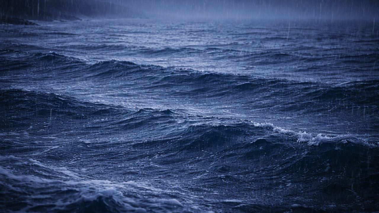 Deep Sleep Ocean Rain Sounds | 1 Hour Nighttime Nature Audio (No Music)
