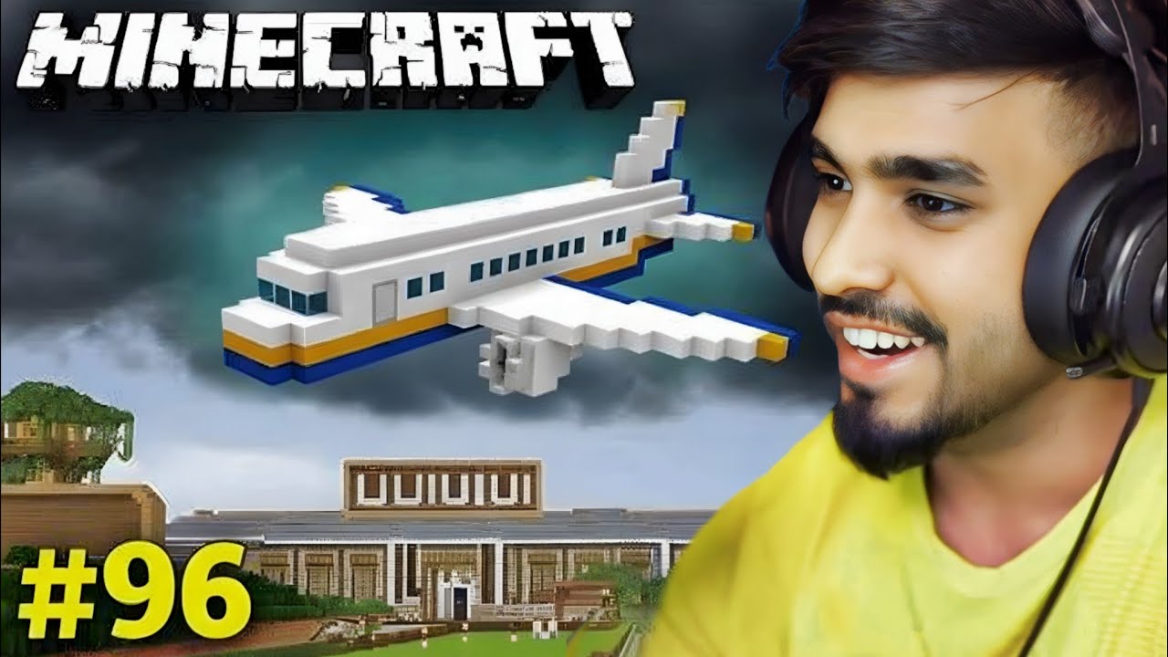 AEROPLANE BUILD AFTER LONG TIME | MINECRAFT GAMEPLAY #96