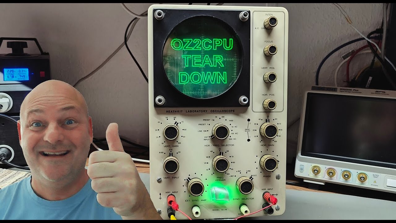 Heathkit Laboratory Oscilloscope IO-18 1965 test repair teardown