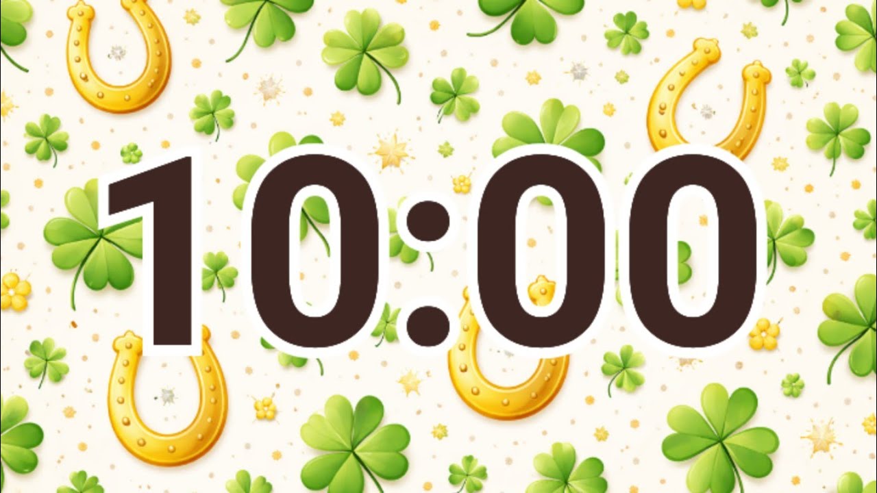 10-Minute Lucky Clover & Horseshoe Timer | Fun Classroom Countdown